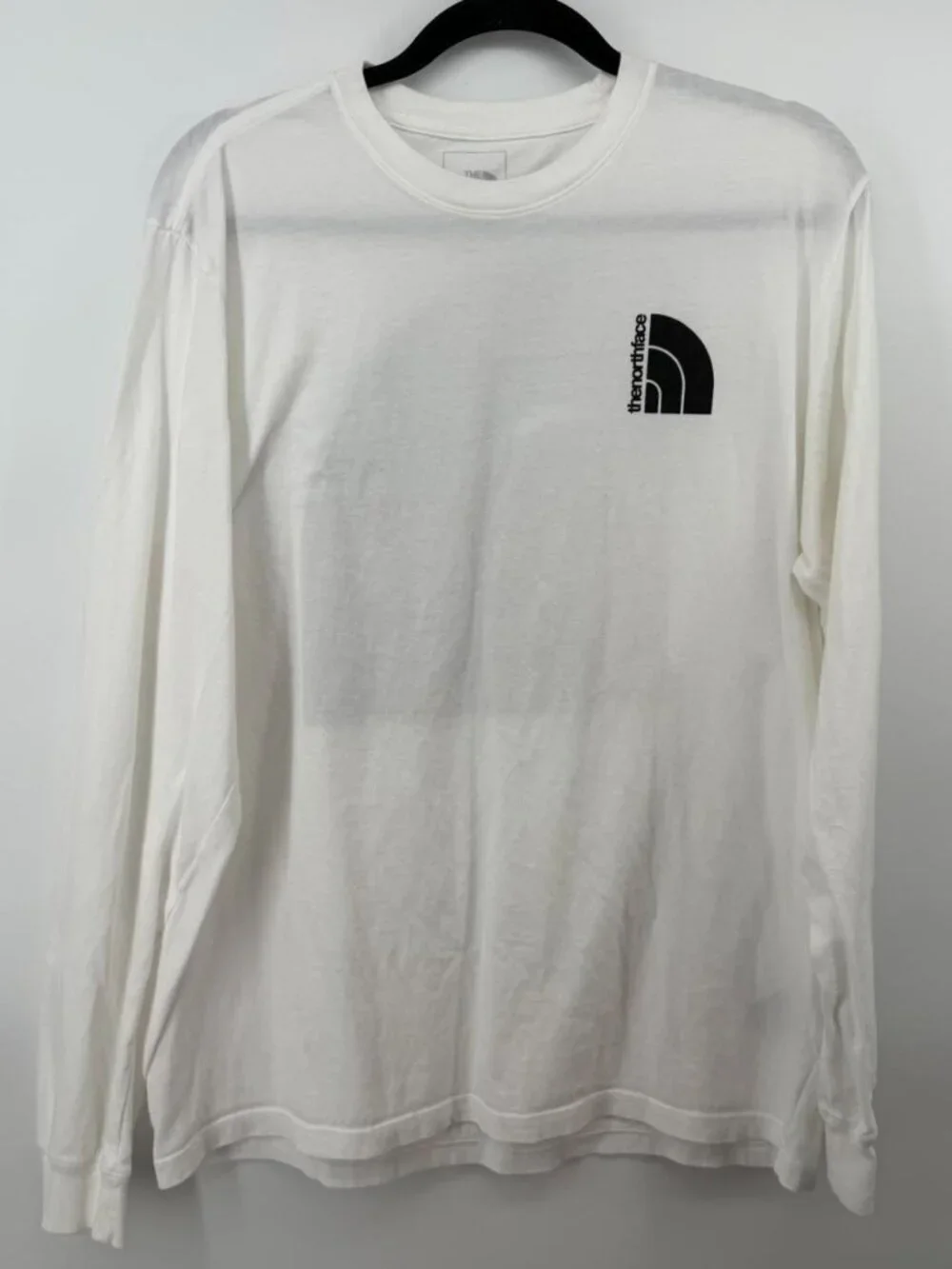 The North Face Men's White Long Sleeve T-Shirt Big Logo Size L Large Gorpcore